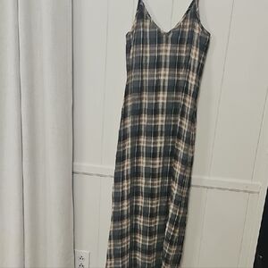 Jenni Kayne Checkered Midi Dress in Black and Cream